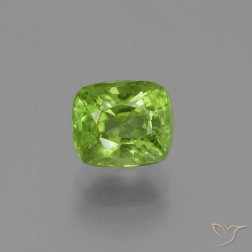 Peridoto Verde acceso naturale da 2.33 ct, Cuscino, VS-SI