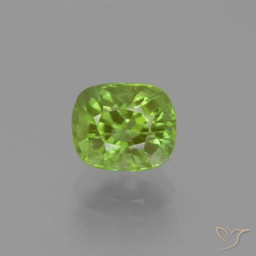 2.25ct Naturale Verde giallastro Peridoto, Cuscino, VS