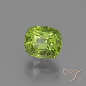 Peridoto Verde acceso naturale da 2.09 ct, Cuscino, VS