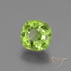 Peridoto Verde medio-chiaro naturale da 2.06 ct, Cuscino, VS