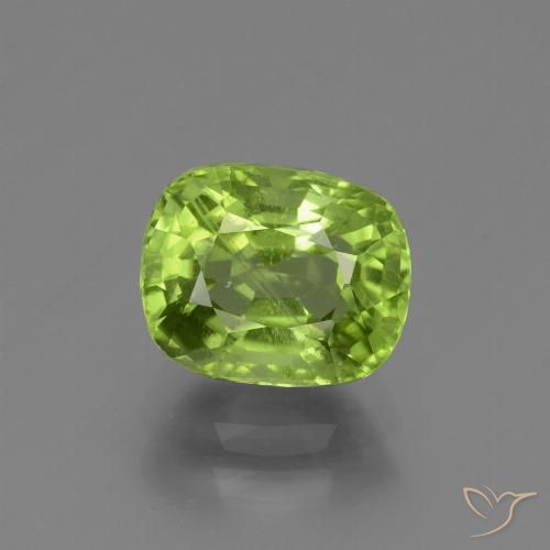 2.37ct Naturale Verde giallastro Peridoto, Cuscino, VS-SI