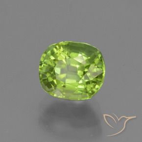 Peridoto Verde medio naturale da 2.27 ct, Cuscino, VS