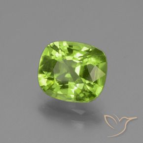 Peridoto Verde medio naturale da 1.98 ct, Cuscino, VS