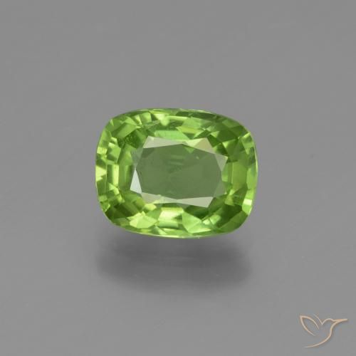 2.25ct Naturale Verde acceso Peridoto, Cuscino, VS