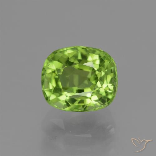2.30ct Naturale Verde acceso Peridoto, Cuscino, VVS-VS
