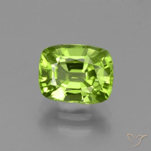 2.21ct Naturale Verde acceso Peridoto, Cuscino, VS