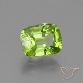 Peridoto Verde acceso naturale da 2.21 ct, Cuscino, VS