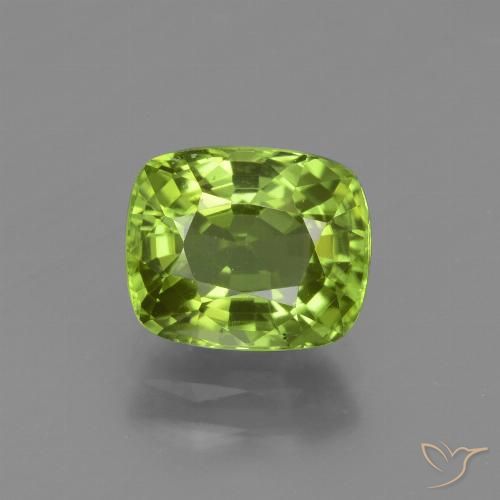 2.50ct Naturale Verde medio Peridoto, Cuscino, VVS-VS