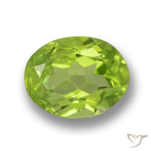 Peridoto naturale verde da 1,64 ct, taglio ovale, VS