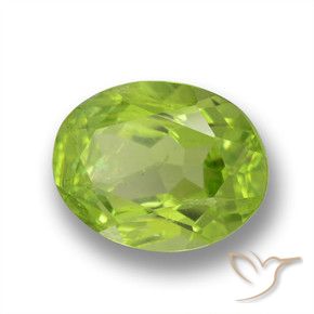 Peridoto naturale verde da 1,64 ct, taglio ovale, VS