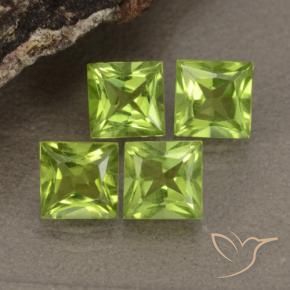 Gemme di Peridoto Verde medio naturale da 2.75 ct, Quadrato, VS