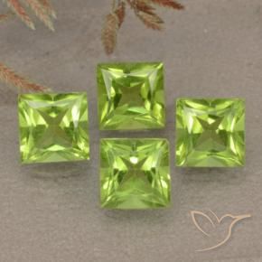 Gemme di Peridoto Verde medio naturale da 2.93 ct, Quadrato, VS