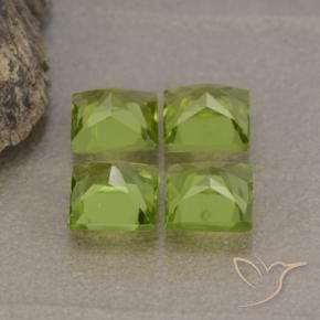 Gemme di Peridoto Verde acceso naturale da 2.89 ct, Quadrato, VS
