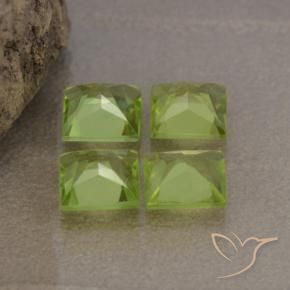 Gemme di Peridoto Verde acceso naturale da 2.67 ct, Quadrato, VS