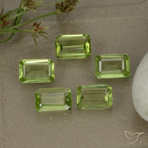 Gemme di Peridoto Verde chiaro e vivace naturale da 2.66 ct, Ottagonale / Taglio smeraldo, VVS-VS