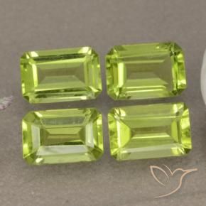 Gemme di Peridoto Verde giallastro vivace naturale da 2.38 ct, Ottagonale / Taglio smeraldo, VVS-VS