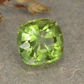 Peridoto Verde medio naturale da 2.40 ct, Cuscino, VVS-VS