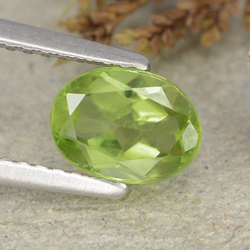 1.24ct Naturale Verde medio Peridoto, Ovale, VS
