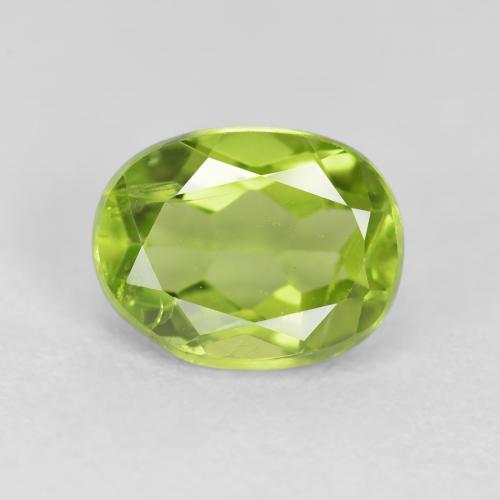 1.36ct Naturale Verde giallastro Peridoto, Ovale, VS