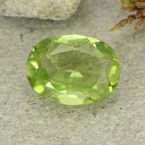 Peridoto naturale verde da 1,20 ct, taglio ovale, VS