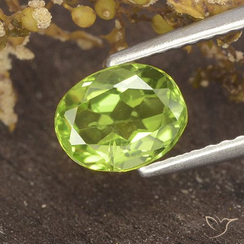1.18ct Naturale Verde giallastro vivace Peridoto, Ovale, VS
