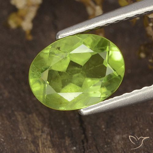 1.38ct Naturale Verde medio Peridoto, Ovale, VS
