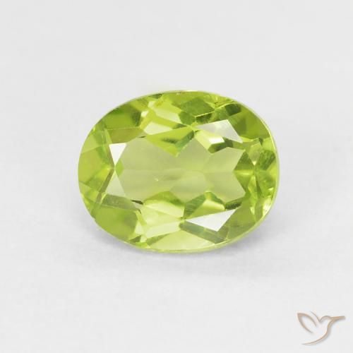 1.30ct Naturale Verde chiaro e vivace Peridoto, Ovale, VS
