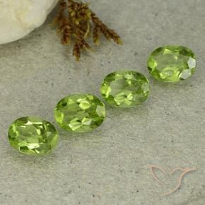 Gemme di Peridoto Verde acceso naturale da 5.53 ct, Ovale, VS