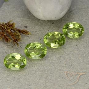 Gemme di Peridoto Verde acceso naturale da 5.34 ct, Ovale, VS