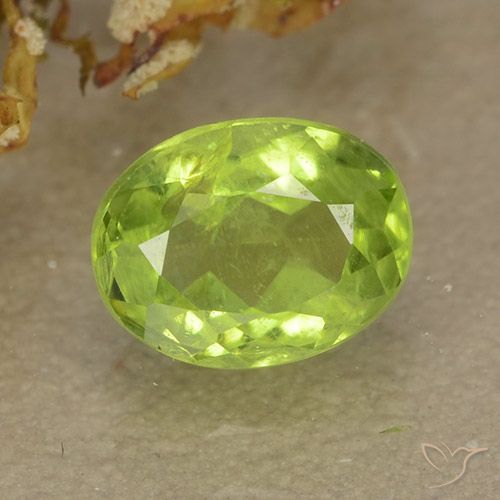 1.15ct Naturale Verde chiaro e vivace Peridoto, Ovale, VS