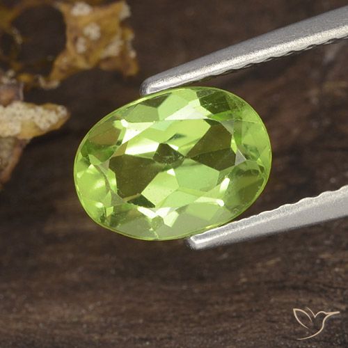 1.31ct Naturale Verde medio Peridoto, Ovale, VS