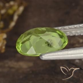 Peridoto Verde medio-chiaro naturale da 1.20 ct, Ovale, VS