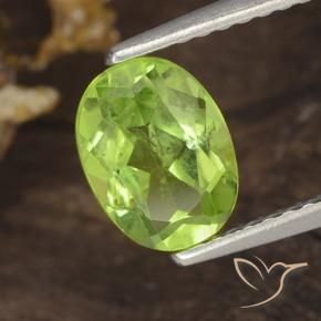 Peridoto Verde chiaro naturale da 1.35 ct, Ovale, VS