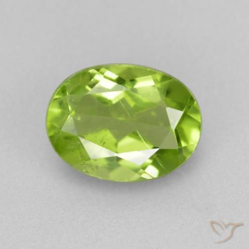 1.37ct Naturale Verde acceso Peridoto, Ovale, VS