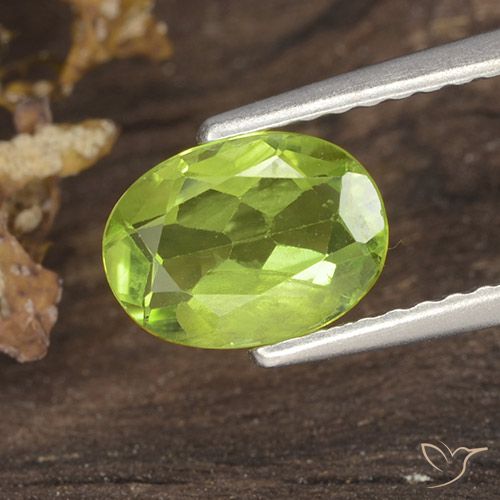 1.20ct Naturale Verde giallastro vivace Peridoto, Ovale, VS