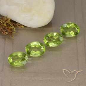 Gemme di Peridoto Verde acceso naturale da 5.50 ct, Ovale, VS