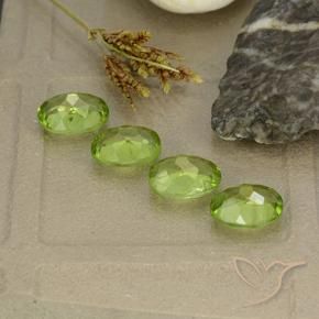 Gemme di Peridoto Verde acceso naturale da 5.38 ct, Ovale, VS