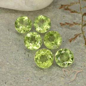 Gemme di Peridoto Verde giallastro vivace naturale da 2.70 ct, Rotondo, VVS-VS