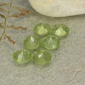Gemme di Peridoto Verde giallastro vivace naturale da 2.70 ct, Rotondo, VVS-VS