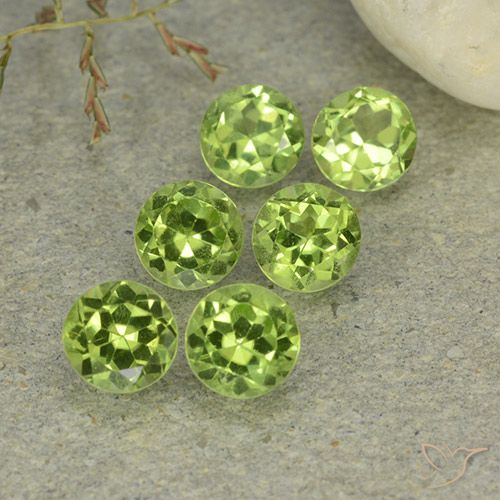 3.09ctw Naturale Verde acceso Peridoto, Rotondo, VVS-VS