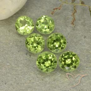 Gemme di Peridoto Verde acceso naturale da 3.09 ct, Rotondo, VVS-VS