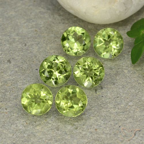 2.87ctw Naturale Verde giallastro Peridoto, Rotondo, VVS-VS
