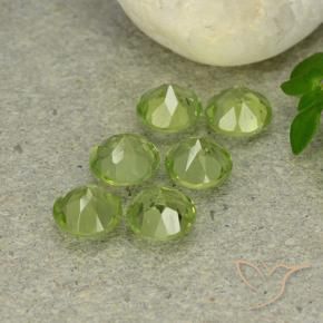 Gemme di Peridoto Verde giallastro naturale da 2.87 ct, Rotondo, VVS-VS