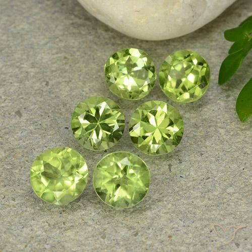 2.82ctw Naturale Verde giallastro Peridoto, Rotondo, VVS-VS
