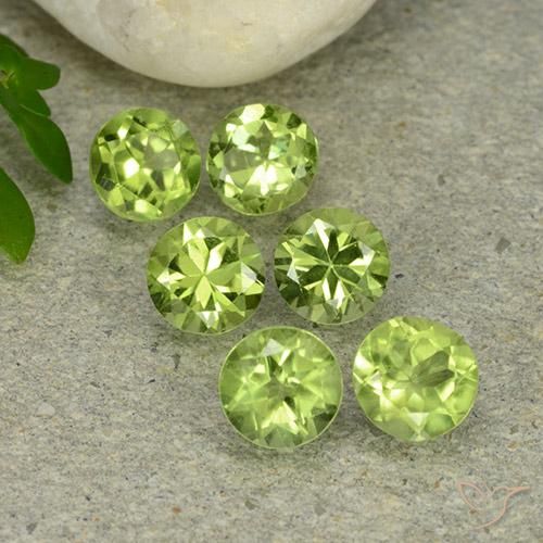 Gemme di Peridoto Verde giallastro naturale da 2.82 ct, Rotondo, VVS-VS