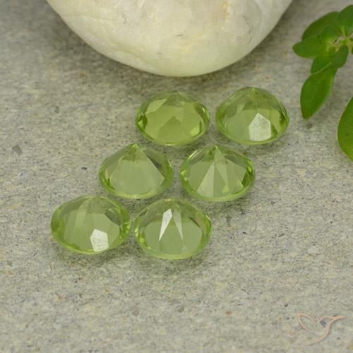 Gemme di Peridoto Verde giallastro naturale da 2.82 ct, Rotondo, VVS-VS
