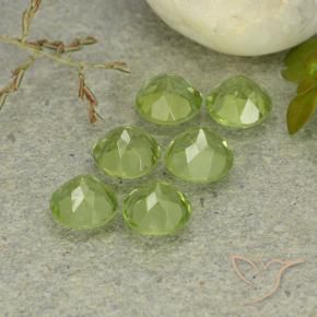 Gemme di Peridoto Verde medio-chiaro naturale da 3.09 ct, Rotondo, VVS-VS