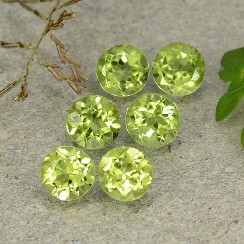 Peridoto naturale verde da 3,11 ct, taglio rotondo, VVS-VS