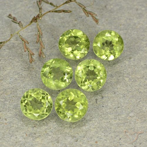 2.85ctw Naturale Verde medio Peridoto, Rotondo, VVS-VS