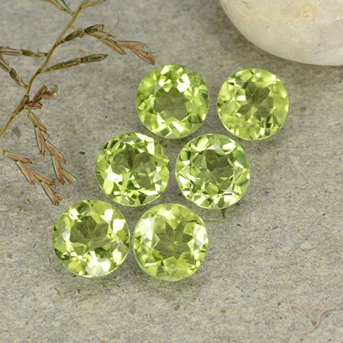2.65ctw Naturale Verde giallastro Peridoto, Rotondo, VVS-VS